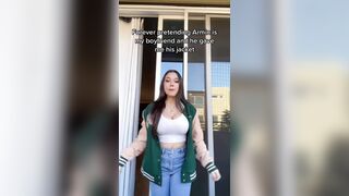 Bouncing in the Survey Corps letterman jacket (Upscaled, slow motion)