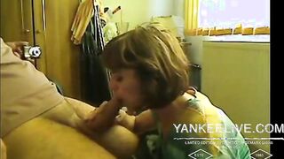 Hot mom giving blowjob to her young neighbor